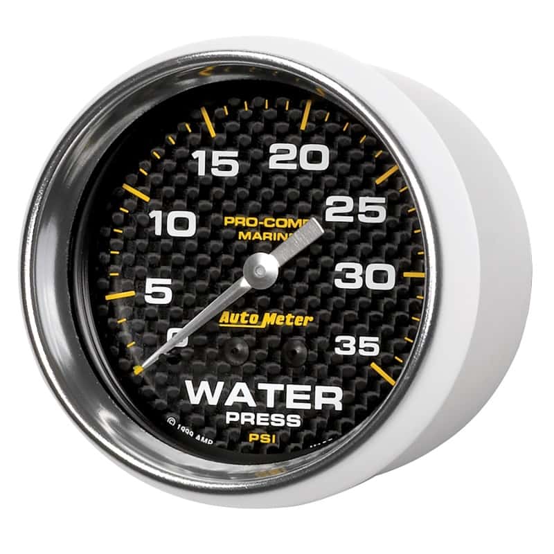 AutoMeter — Autometer Marine Carbon Fiber Mechanical 2-5/8in 0-35PSI Water Pressure Gage
GA 2.6" WP 35 M MCF - view 5