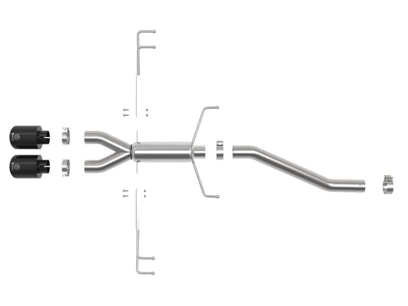 aFe — aFe Takeda 2.5in 304SS Axle-Back Exhaust System 17-19 Honda Civic Type R L4-2.0L (t) - Black Tip
Axle-Back Exhaust - view 2