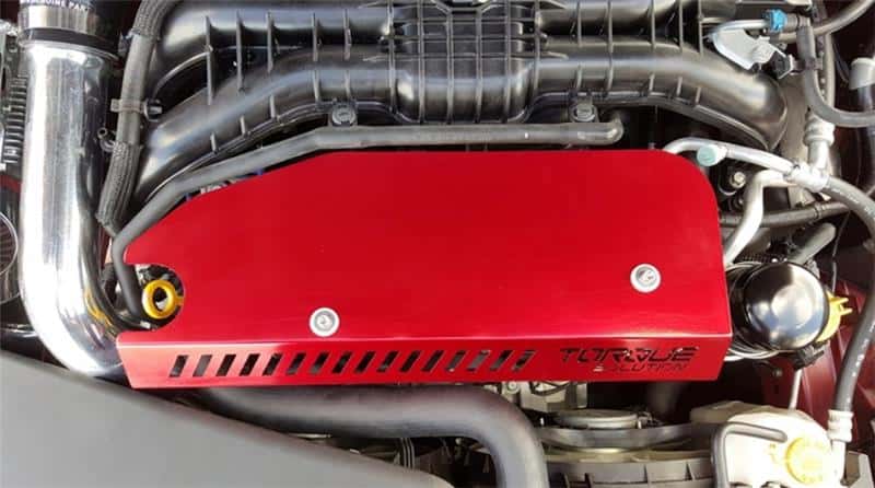 Torque Solution — Torque Solution Engine Pulley Cover 2015+ Subaru WRX/2014+ Forester XT - Red - view 8