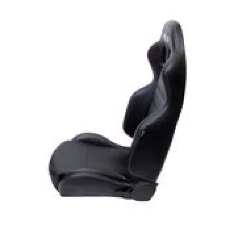 NRG — NRG Reclinable Sport Seats (Pair) PVC Leather w/NRG Logo - Black w/White Stitching - view 2