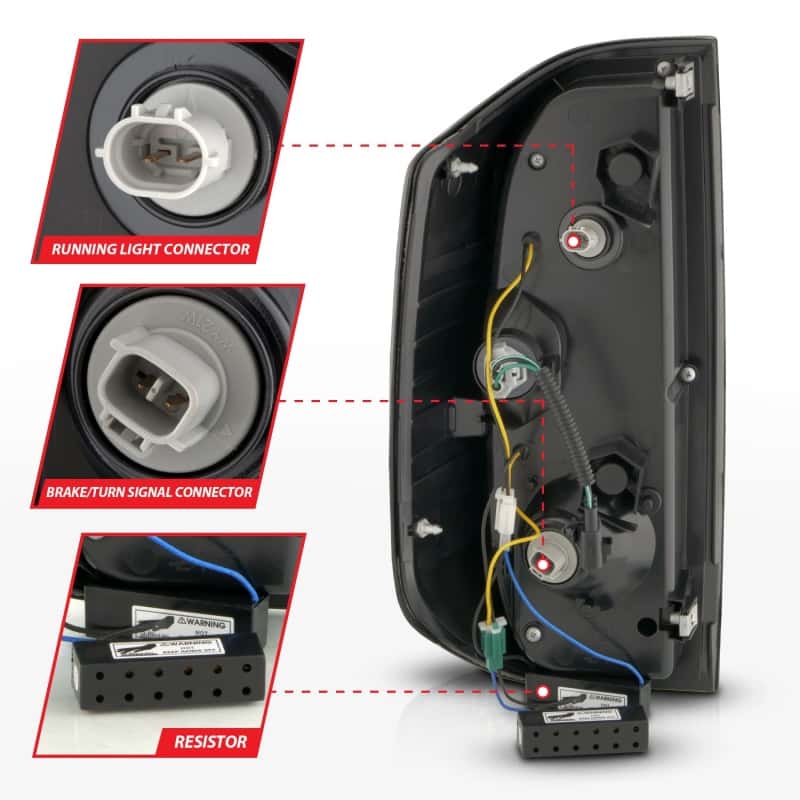 ANZO — ANZO 2014-2021 Toyota Tundra LED Taillights Chrome Housing/Clear Lens - view 6