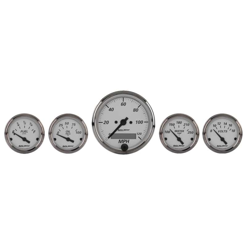 AutoMeter — Autometer American Platinum 5 Piece Kit (Elec Speed/Oil Press/Water Temp/Volt/Fuel Level)
GA SET 5PC E SPD AP - view 2