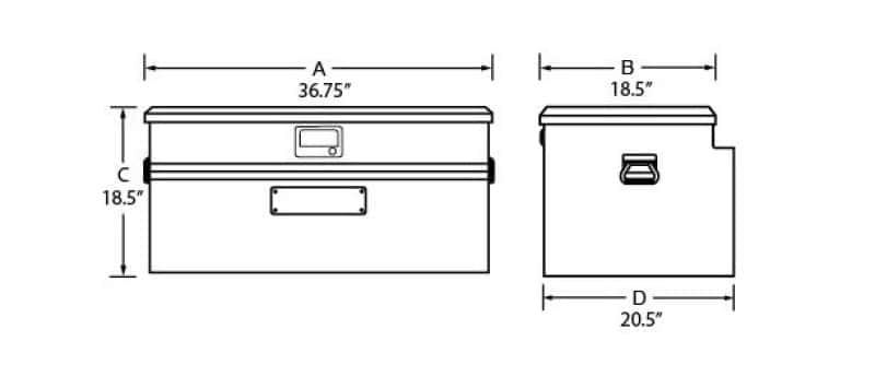 Tradesman — Tradesman Aluminum Flush Mount Truck Tool Box (36in.) - Black - view 2