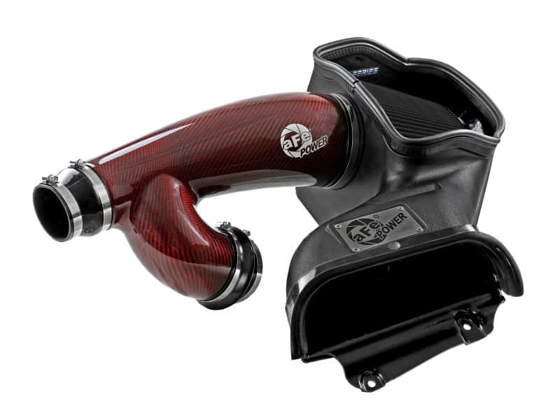 aFe — aFe 17-24 Ford F-150 Track Series Red Kevlar Carbon Fiber C/A Intake System w/Black Pro 5R Filter
Track Series Intake  - view 3