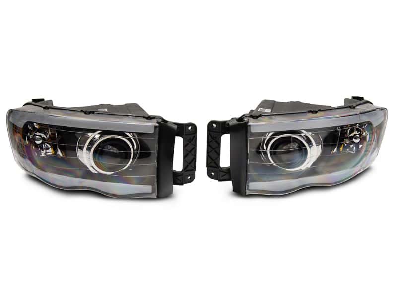 Raxiom — Raxiom 02-05 Dodge RAM 1500/2500/3500 Axial LED Projector Headlights- Blk Housing (Clear Lens)
Headlights - view 1