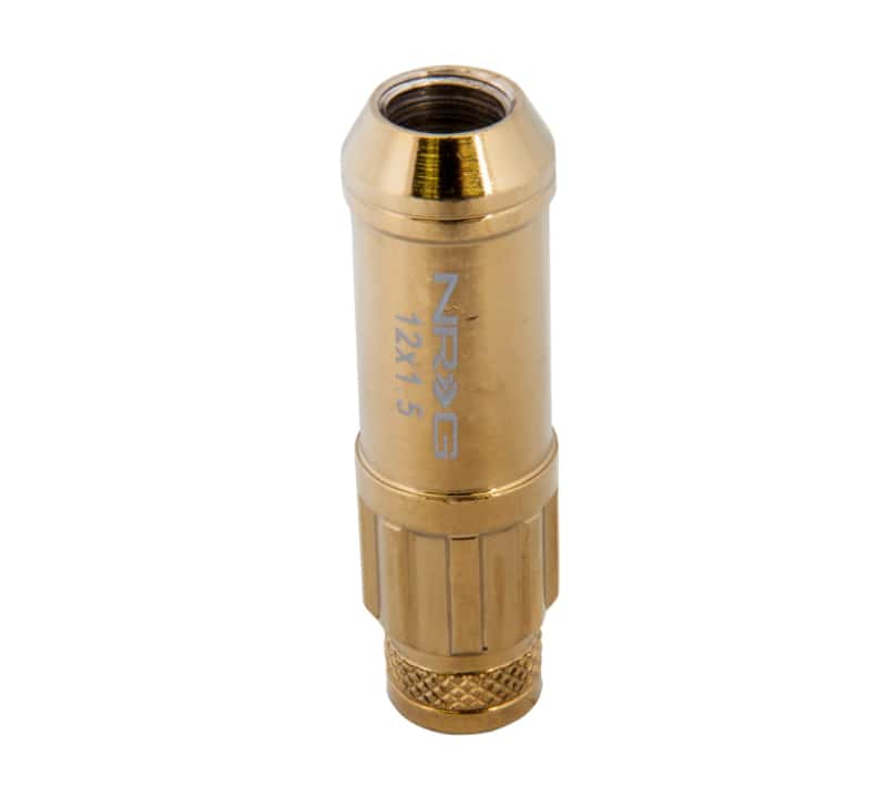 NRG — NRG 700 Series M12 X 1.5 Steel Lug Nut w/Dust Cap Cover Set 21 Pc w/Locks & Socket - Chrome Gold - view 4
