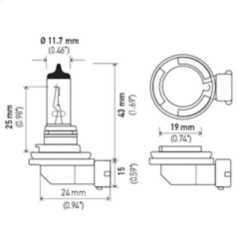 Hella — Hella Bulb H8 12V 35W PGJ19-1 T4
H8 Halogen Bulb - view 5