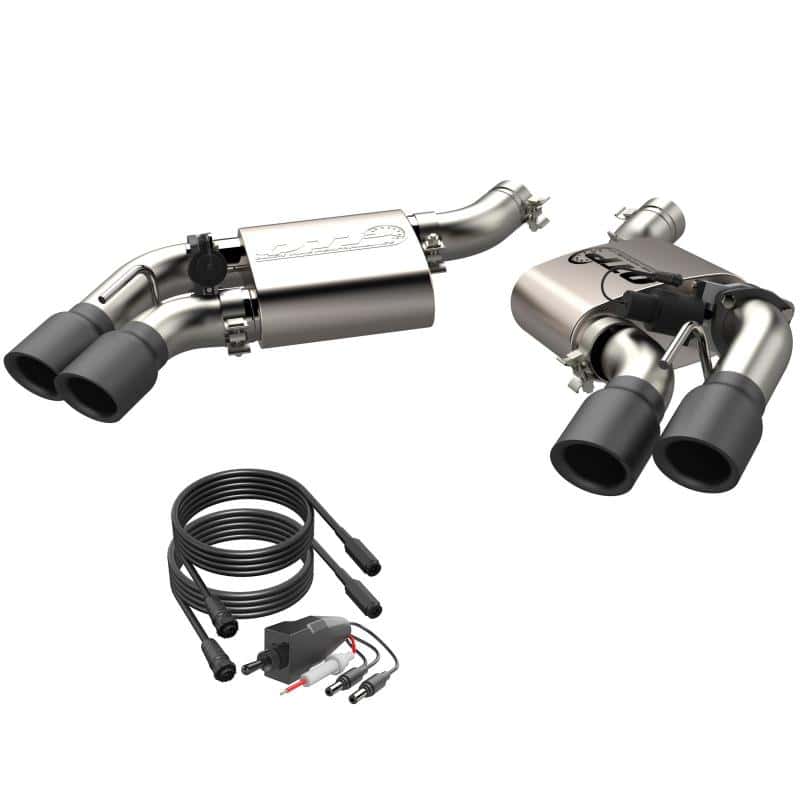 QTP — 2016-2024 Chevrolet Camaro SS  QTP Screamer Axle Back Quad Tip Bumper Black Tips - view 2