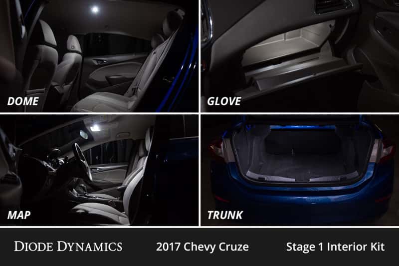 Diode Dynamics — Diode Dynamics 11-15 Chevrolet Cruze Interior LED Kit Cool White Stage 1 - view 4