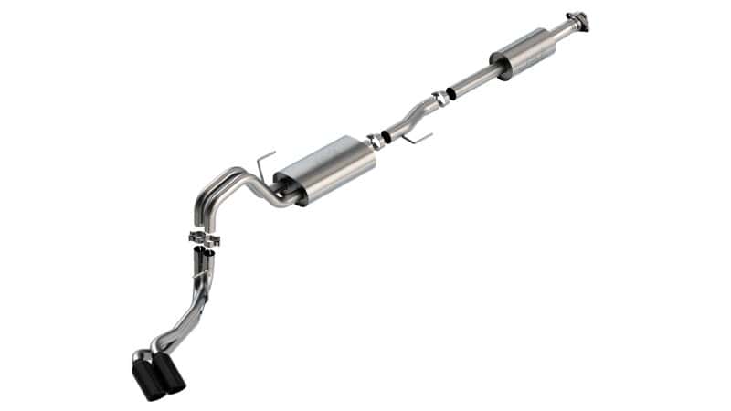 Borla — Borla F-150 2021 2.7L/3.5L 4dr CC SB EC STB Lar/KingR/Plnm/LTD 3/2.25 DSE CB Touring BLK CHR Tips
Cat-Back System - view 2