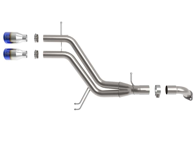 aFe — aFe Takeda 13-17 Hyundai Veloster L4-1.6L 2-1/2in 304 SS Axle-Back Exhaust w/ Blue Flame Tips
Axle-Back Exhaust - view 4