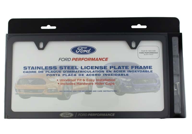 Ford Racing — Ford Racing Ford Performance Slim License Plate Frame - Black Stainless Steel - view 6