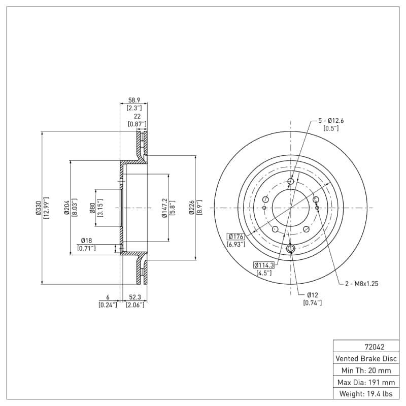 DFC — DFC 08-15 Mitsubishi Lancer Rear GeoSPEC Coated Rotor
DFC Brake Rotor - view 6