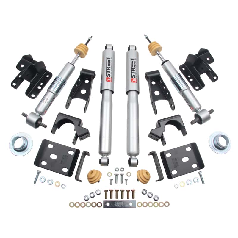 Belltech — Belltech LOWERING KIT 14-17 Chevy Silverado/Sierra 1in to -2in Front/4in Rear w/ Street Perf Shocks
LOWERING KIT - view 4