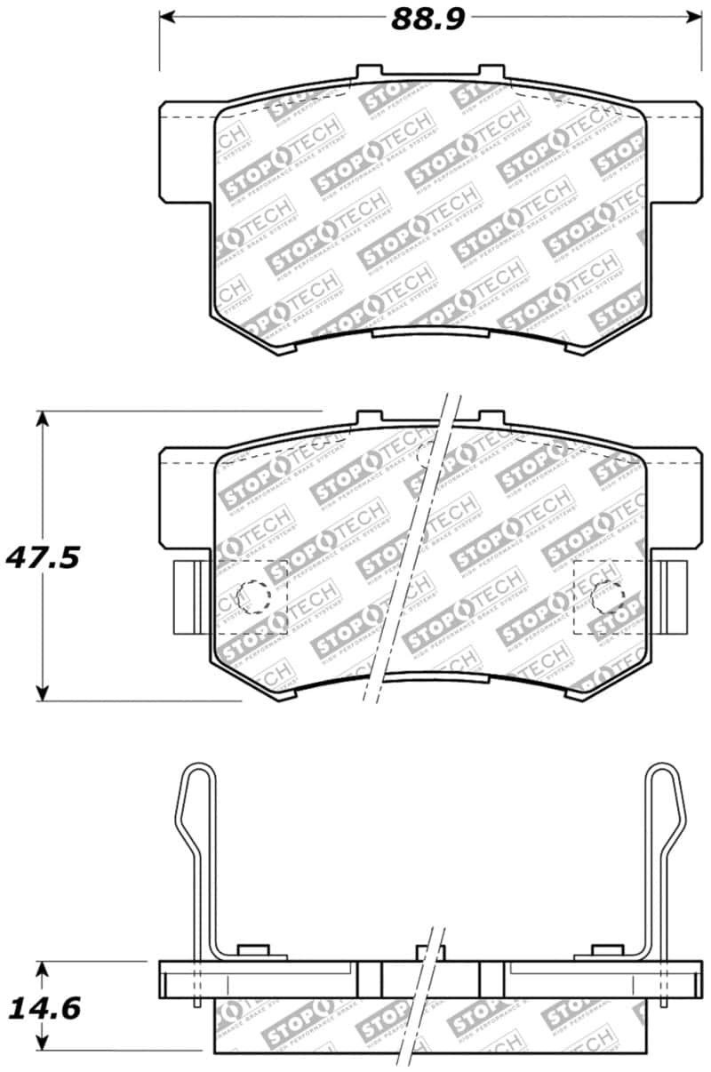 Stoptech — StopTech Street Select Brake Pads - Front/Rear
Selct Brk Pad W/Hdwr - view 1
