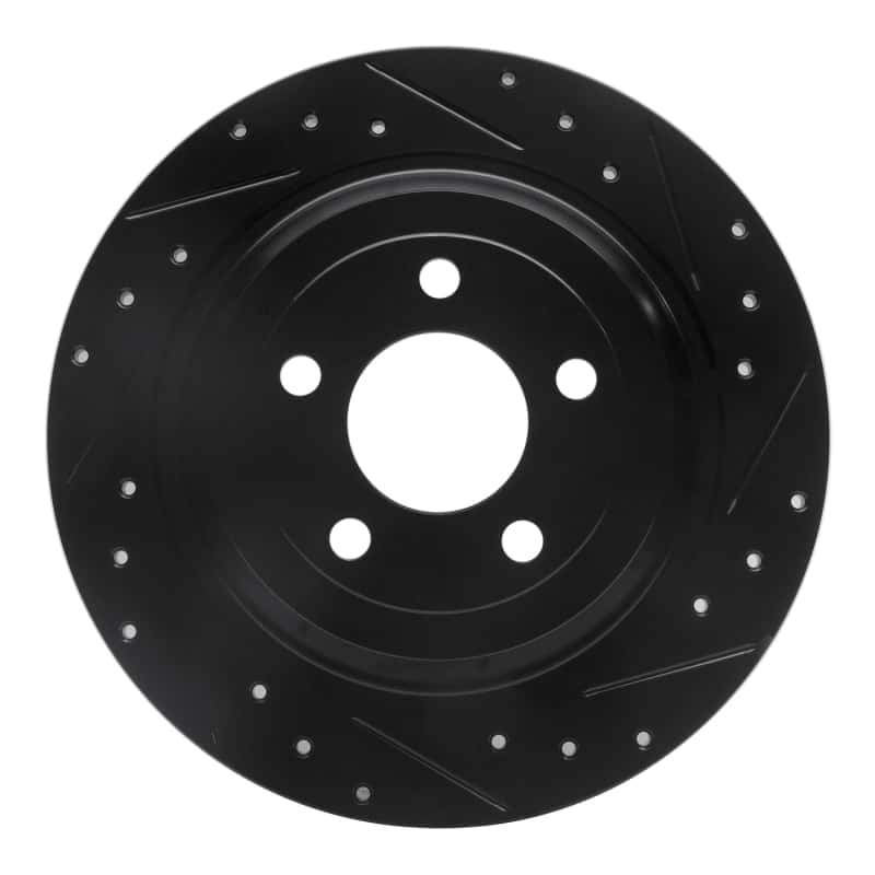 R1 Concepts — R1 15-23 Ford Mustang Rear Right Drilled & Slotted Black Brake Rotor
R1 Brake Rotor Drill - view 1