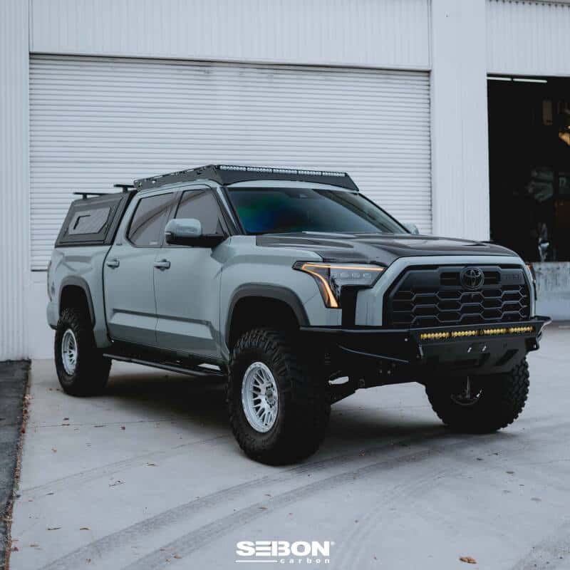 Seibon — Seibon 22-24 Toyota Tundra / 23-24 Toyota Sequoia RR-Style Carbon Fiber Hood - view 9