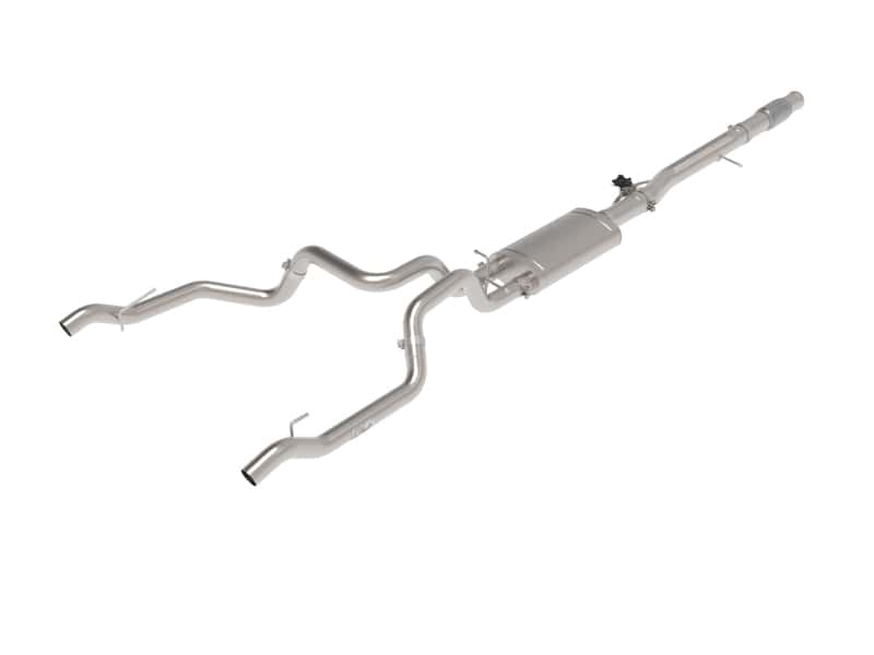 aFe — aFe Gemini XV 4in to Dual 3in 304 SS Cat-Back Exhaust w/ Cutout 19-21 GM Silverado/Sierra V8-6.2L
Cat-Back Exhaust - view 1