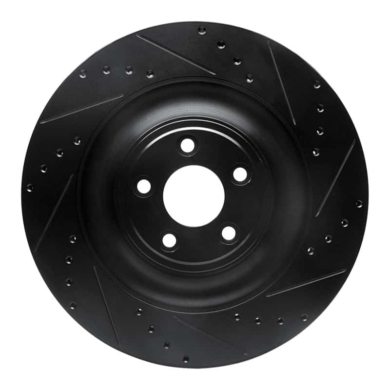 R1 Concepts — R1 10-24 Jaguar XFR-S Rear Right Drilled & Slotted Black Brake Rotor
R1 Brake Rotor Drill - view 1