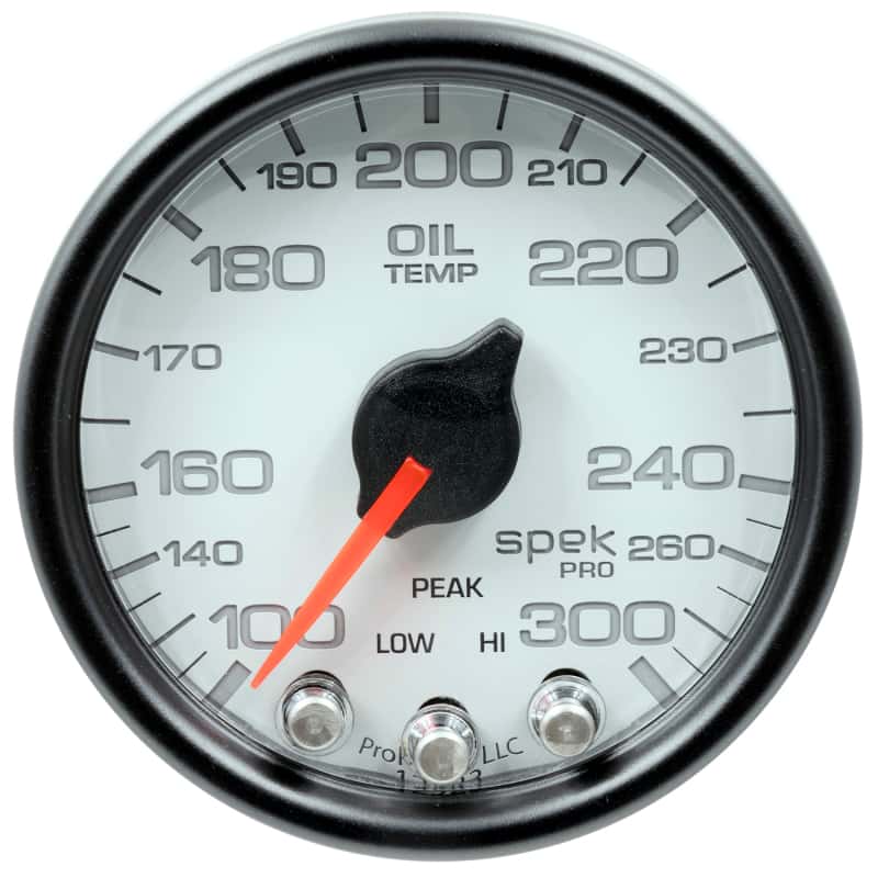 AutoMeter — Autometer Spek-Pro Gauge Oil Temp 2 1/16in 300f Stepper Motor W/Peak & Warn Wht/Blk
GA 2" OILT WCB SPEK - view 4