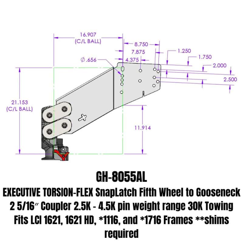 GEN-Y Hitch — Gen-Y Executive Torsion-Flex Auto Latch 5th Wheel to Gooseneck 2-5/16in Coupler (2.5K-4.5K PW)
Gooseneck Hitch - view 2