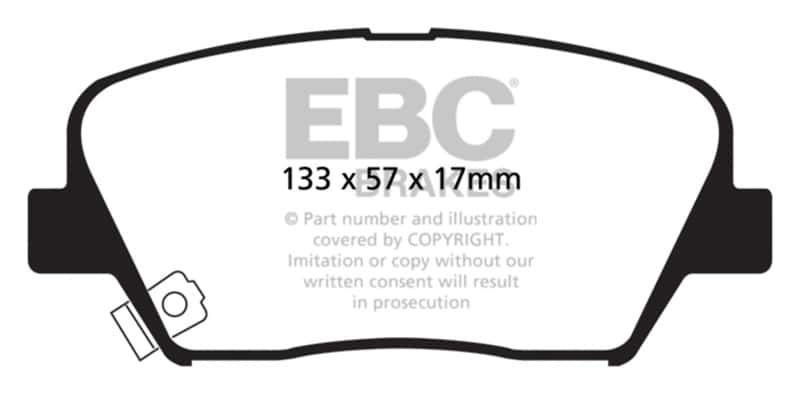 EBC — EBC 12+ Hyundai Azera 3.3 Ultimax2 Front Brake Pads
Disc Brake Pad - view 1