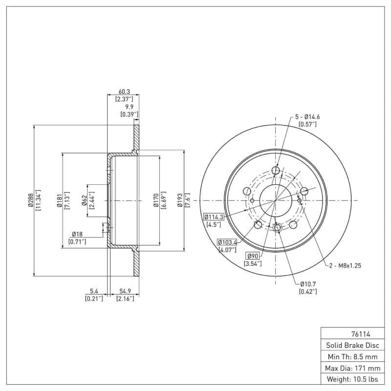 DFC — DFC 99-03 Lexus RX300 Rear GeoSPEC Coated Rotor
DFC Brake Rotor - view 6