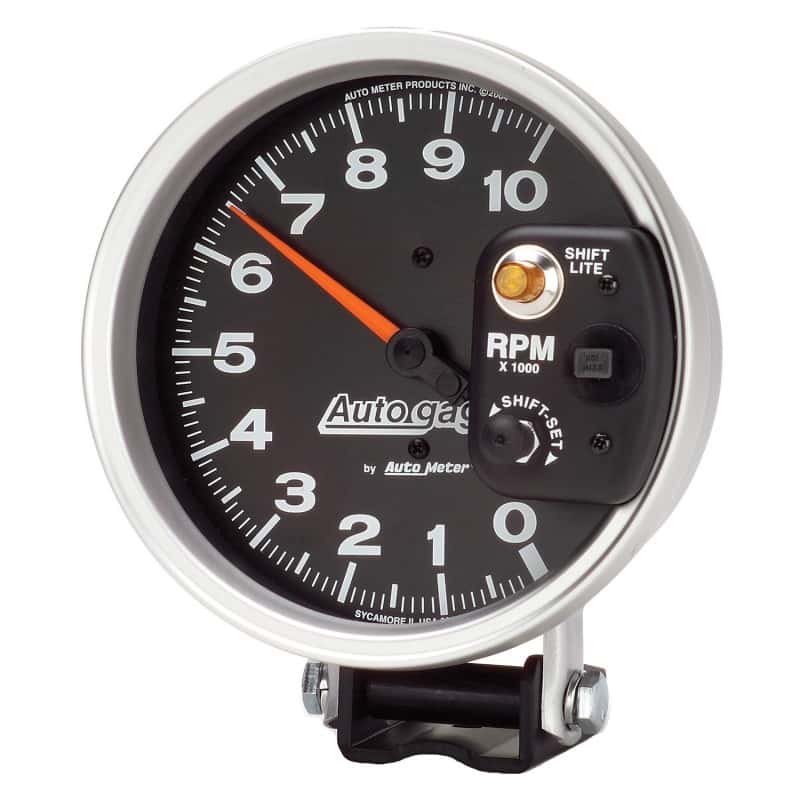 AutoMeter — Autometer AutoGage 5in / 10k RPM / Pedestal Mount Black Tachometer w/ Shift Light
5" TACH 10KRPM SL AG - view 5