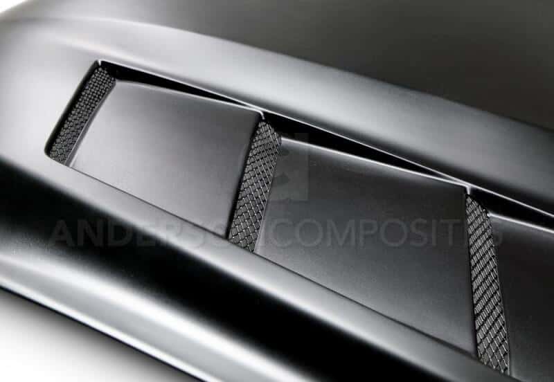 Anderson Composites — Anderson Composites 15-16 Ford Mustang (Excl. GT350/GT350R) Fiberglass Heat Extractor Hood - view 3