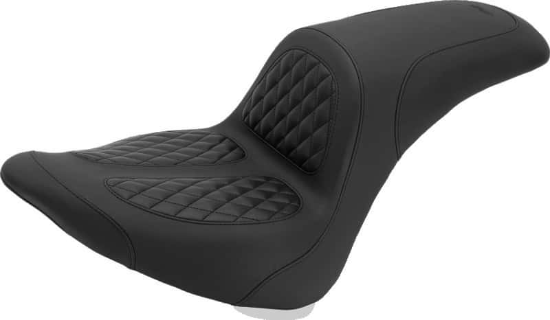 Mustang Motorcycle — Mustang 06-17 Harley Softail Wide Tire (200mm) Fastback 1PC Seat w/Diamond Stitch - Black - view 1
