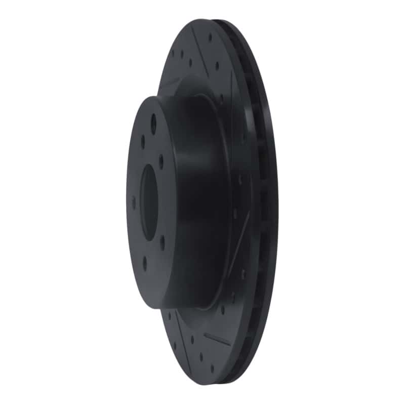R1 Concepts — R1 03-08 Infiniti G35 Rear Right Drilled & Slotted Black Brake Rotor
R1 Brake Rotor Drill - view 2