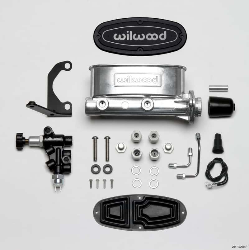 Wilwood — Wilwood HV Tandem M/C Kit w L/H Bracket & Prop Valve - 1in Bore Ball Burnished
M/C,TANDEM KIT - view 1