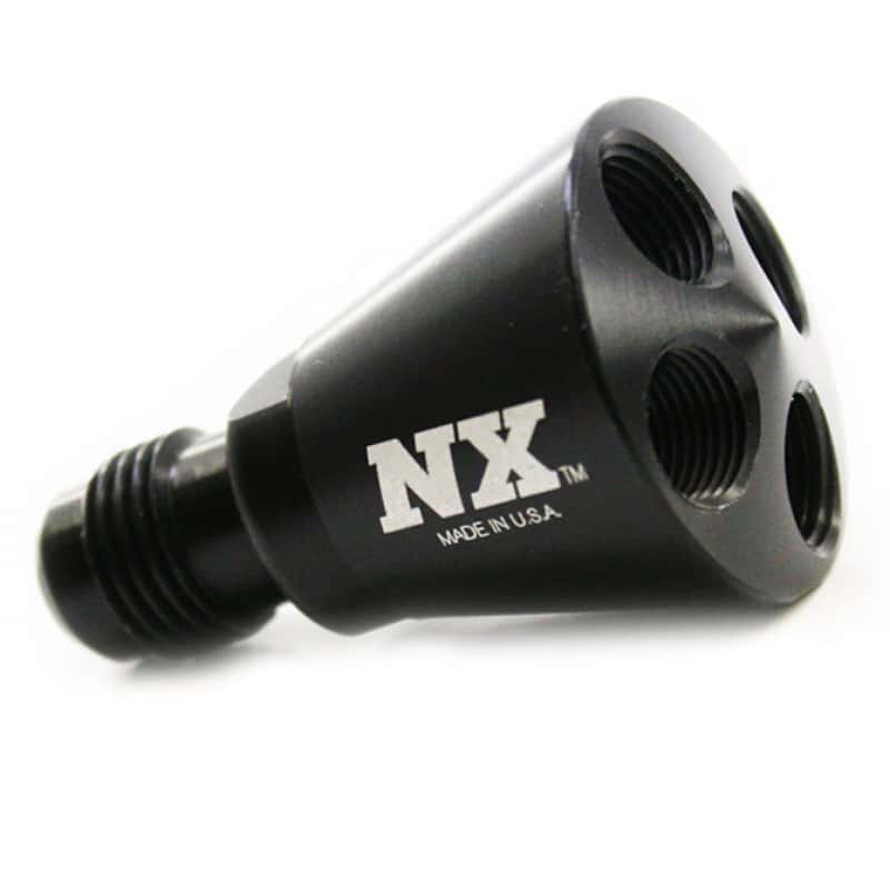 Nitrous Express — Nitrous Express 4 Port Showerhead Distribution Block w/-6 Male - Black
Distribution Block
N2ODstributionBlk - view 1