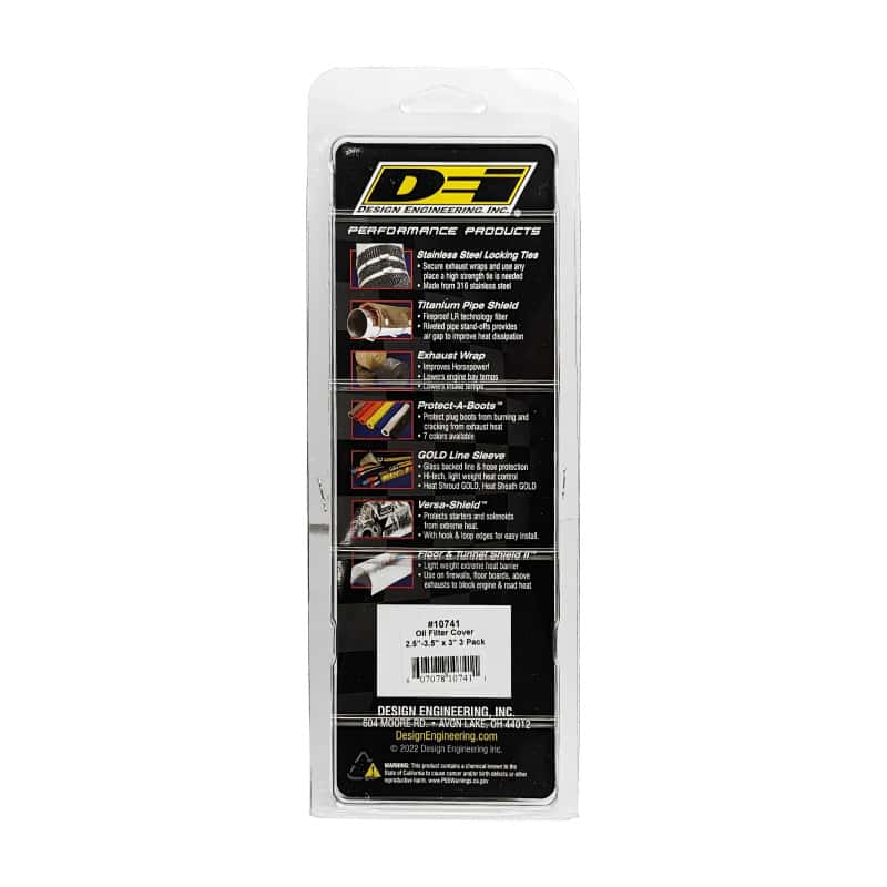 DEI — DEI Oil Filter Heat Shield 2.5in x 3.5in x 3in - 3 Pack - view 9