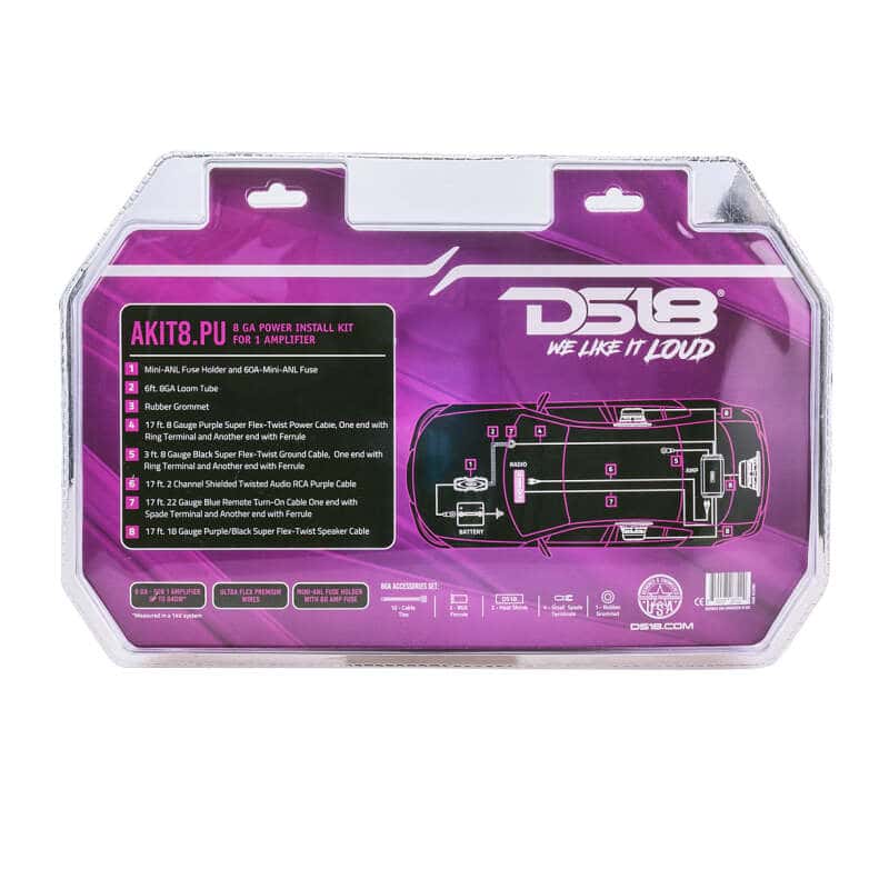 DS18 — DS18 8-GA Amplifier Install Kit Advance- Purple - view 3