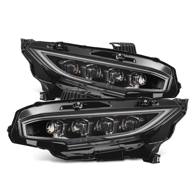 AlphaRex — AlphaRex 16-21 Honda Civic NOVA-Series LED Proj Headlights Blk w/Activation Light & Seq.Sig / SB DRL
Projector Headlights - view 1