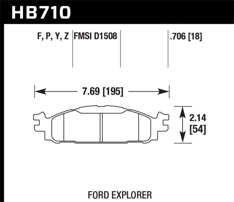 Hawk Performance — Hawk Ford/Lincoln 11-13 Explorer/09-13 Flex/10-13 Taurus/MKS/MKT Performance Ceramic Brake Pad
Disc Brake Pad - view 2