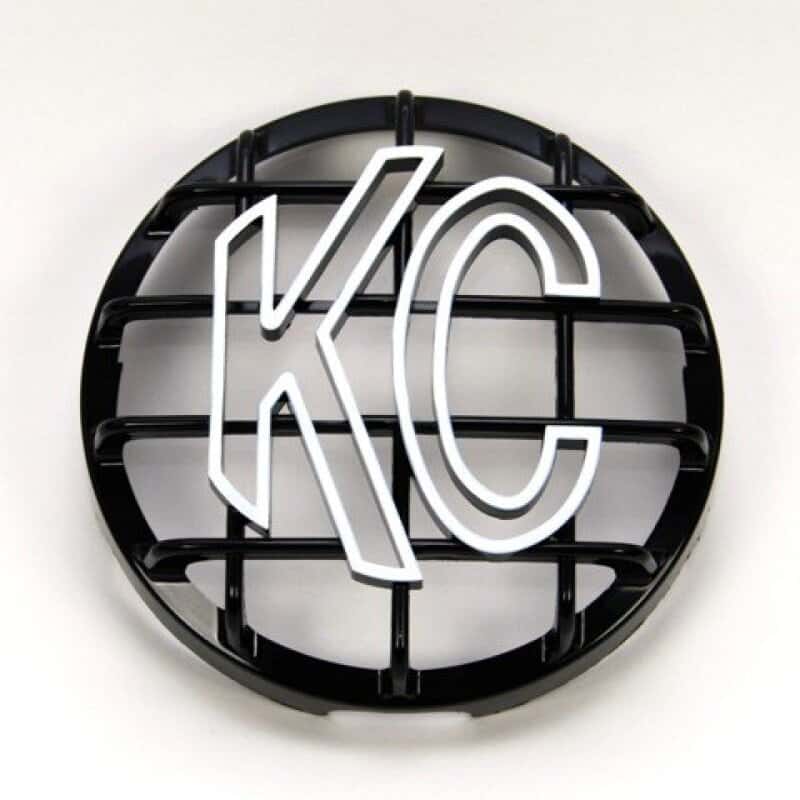 KC HiLiTES — KC HiLiTES 6in. Round ABS Stone Guard for SlimLite/Daylighter Lights (Single) - Black/White KC Logo
Accessories - view 2