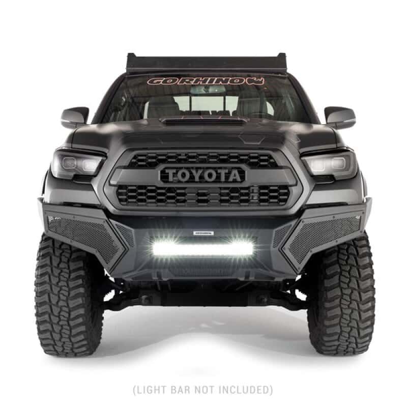 Go Rhino — Go Rhino 16-21 Tacoma Element Front Bumper w/ Power Actuated Hide-away Light Bar Mount Tex Black
Element w Power Bar - view 1