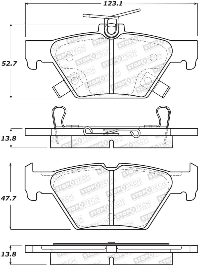 Stoptech — StopTech 16-21 WRX Street Brake Pads - Rear
Brake Pads W/Hrdwr - view 2