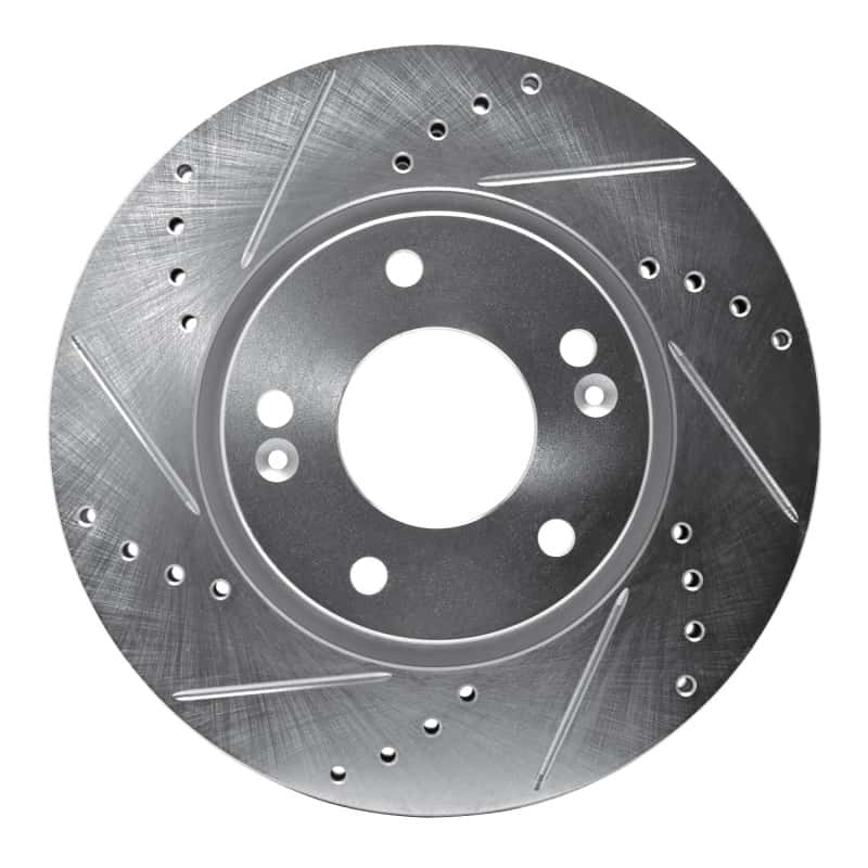 R1 Concepts — R1 03-13 Hyundai Sonata Front Left Drilled & Slotted Silver Brake Rotor
R1 Brake Rotor Drill - view 1