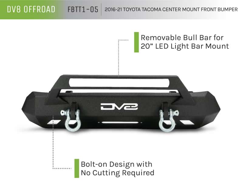 DV8 Offroad — DV8 Offroad 2016+ Toyota Tacoma Center Bumper
Bumper - view 15