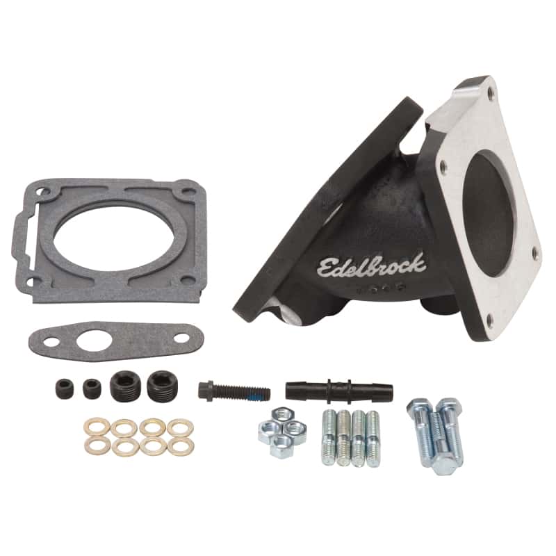 Edelbrock — Edelbrock EFI Throttle Body Adaptor (Elbow) Ford Mustang 94-95 w/ Black Mini Texture Powder Coat
FUEL INJECTION COMPO - view 3