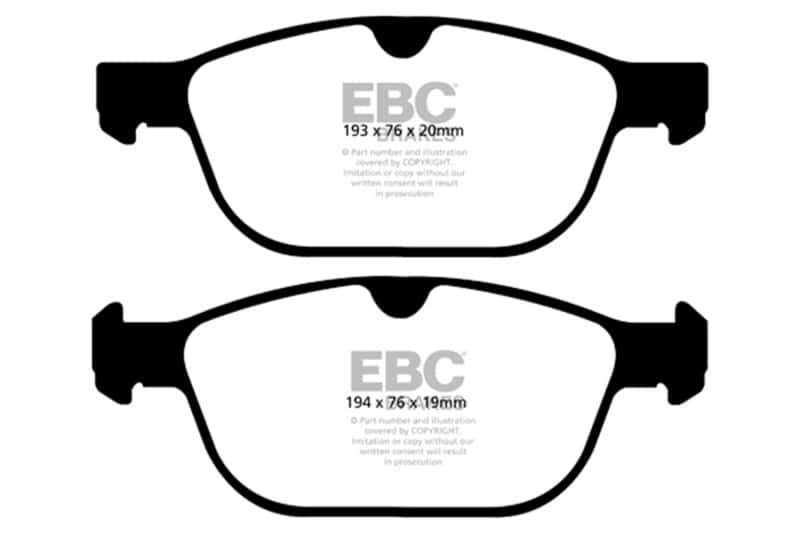 EBC — EBC 08+ Volvo XC60 3.0 Turbo Ultimax2 Front Brake Pads
Disc Brake Pad - view 1