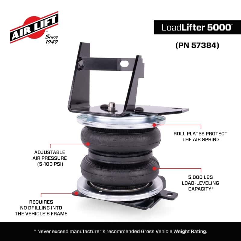 Air Lift — Air Lift Performance 2025 Toyota 4Runner 4WD LoadLifter 5000 Air Spring Kit
Air Lift - view 12