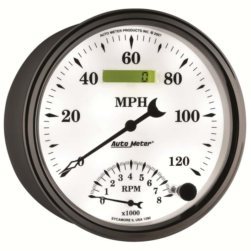 AutoMeter — AutoMeter Gauge Tach/Speedo 5in. 120MPH & 8K RPM Elec. Program Old Tyme White II
5" TACH/SPEEDO COMBO - view 12