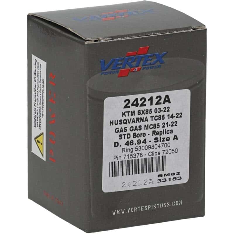 Vertex Pistons — Vertex Piston 03-24 KTM 85 SX 85cc Cast Replica Piston Kit - view 5