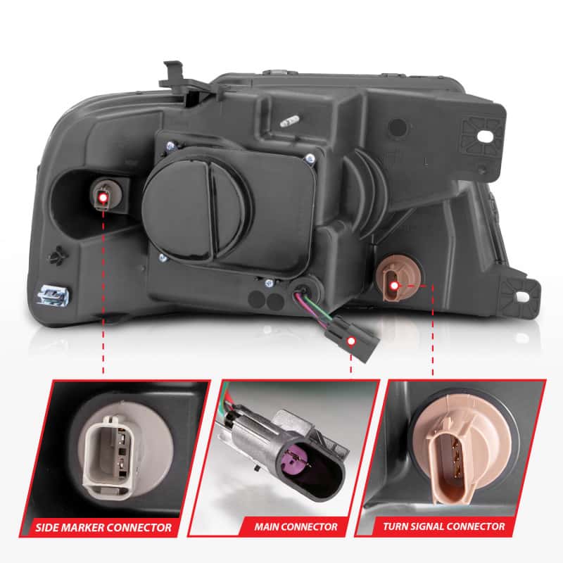 ANZO — ANZO 2004-2008 Ford  F-150 Projector Headlights w/ Light Bar Black Housing
Head Light Set
HdLtSet - view 5