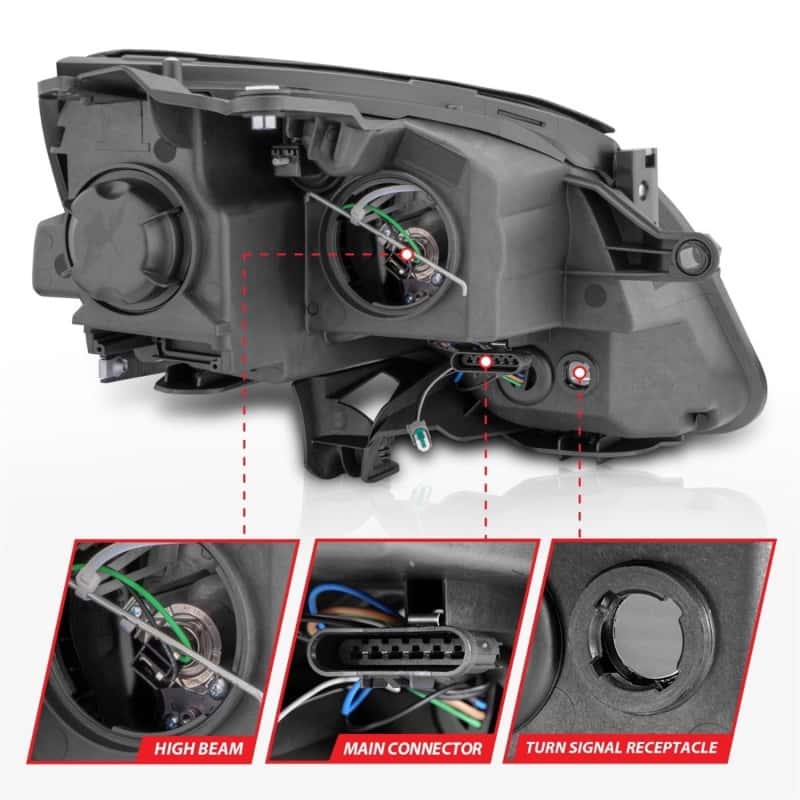 ANZO — ANZO 2007-2012 GMC Acadia Projector Headlights Black Housing
Head Light Set
HdLt - view 5
