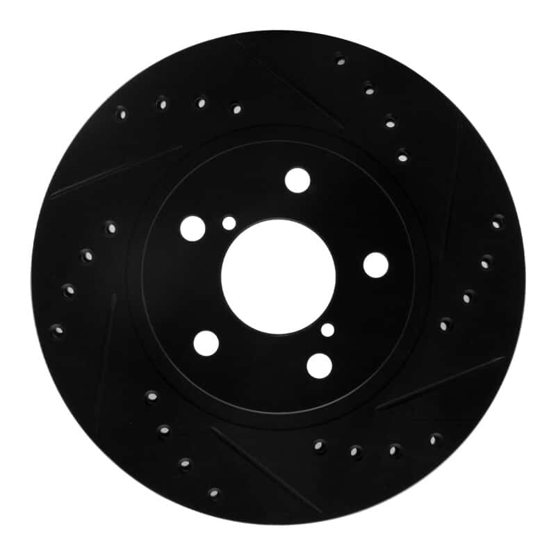 R1 Concepts — R1 90-01 Subaru Impreza Front Right Drilled & Slotted Black Brake Rotor
R1 Brake Rotor Drill - view 1